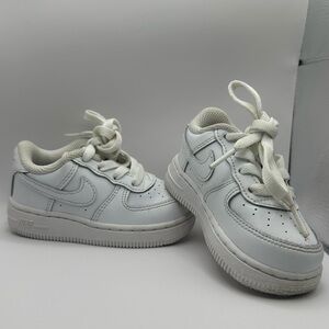 Nike White/White Air Force 1 AF1 LE Low Sneakers Size 6C DH2926-111